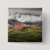Polychrome mountain, Denali NP, Alaska 缶バッジ (正面)