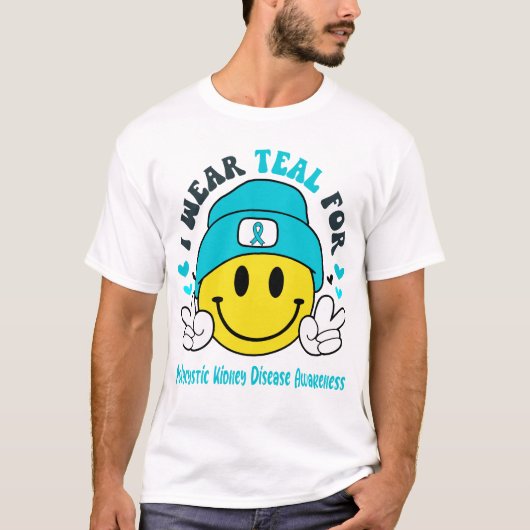 Polycystic Kidney Disease Awareness Ribbon Support Tシャツ (正面)