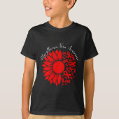 Polycythemia Vera Awareness Red Sunflower Mpn Bloo Tシャツ (正面)