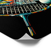 Polygon Art Badminton Player Shuttle Badmintoner  ポスター (角)