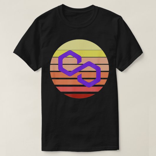 Polygon MATIC Cryptoロゴデジタルモダン暗号化 Tシャツ (デザイン正面)