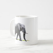 polygon triangle graphic art elephant コーヒーマグカップ (正面左)