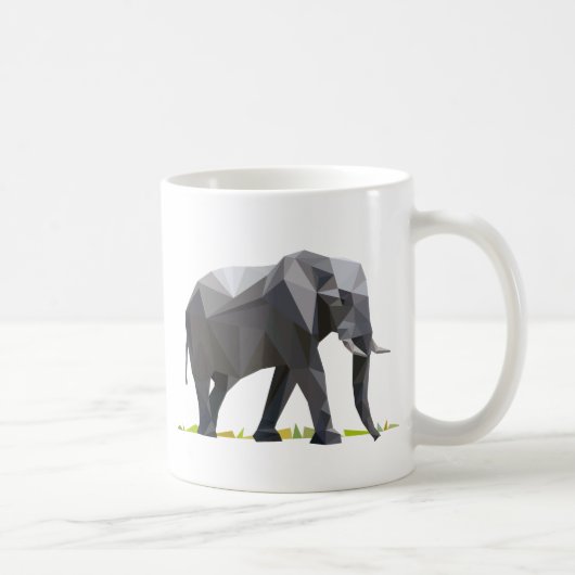 polygon triangle graphic art elephant コーヒーマグカップ (右)