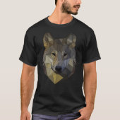 Polygon Wolf dreieckige Mosaik Formen Polyart Tシャツ (正面)