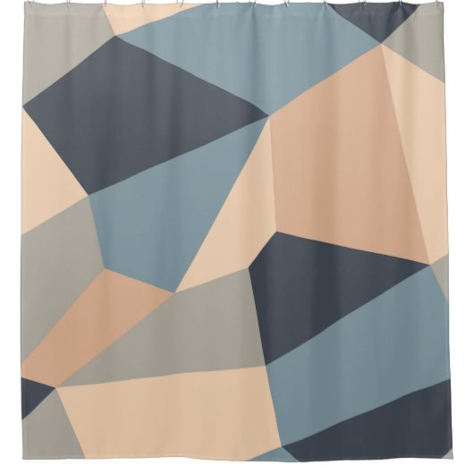 Polygonal variegated seamless pattern. multi-color シャワーカーテン (正面)