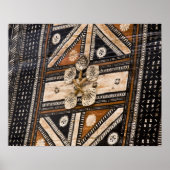 Polynesia, Kingdom of Tonga. Detail of tapa ポスター (正面)