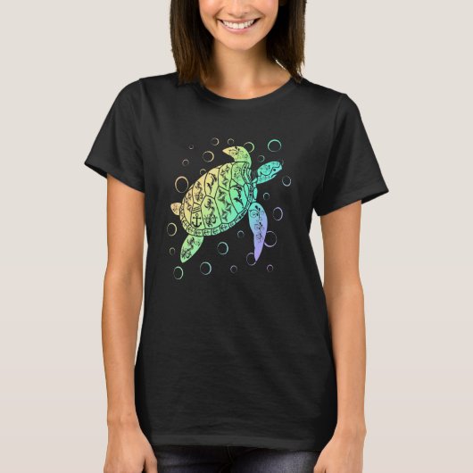 Polynesian Sea Turtle Ocean Lover Save the Turtles Tシャツ (正面)