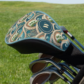 Polynesian Tropical Wave Palm Trees Pattern Name ゴルフヘッドカバー