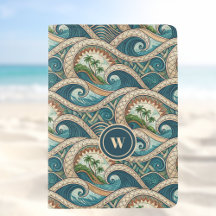 Polynesian Tropical Wave Palm Trees Pattern Name