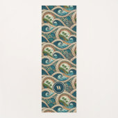 Polynesian Tropical Wave Palm Trees Pattern Name ヨガマット (正面)