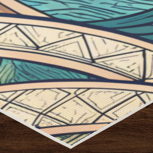 Polynesian Tropical Wave Palm Trees Pattern Name ヨガマット