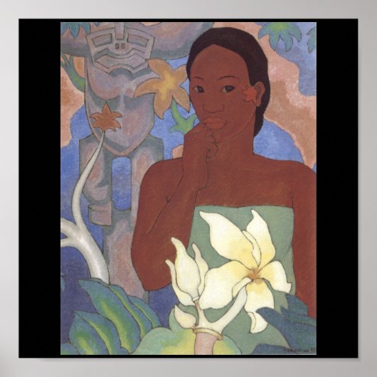 Polynesian Woman and Tiki by Arman Manookian, 1929 ポスター (正面)