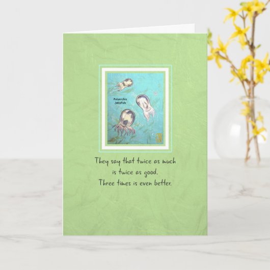 PolyorchisClage 3つ3つの3つのSibs誕生日 カード (黄色い花)