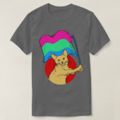 Polyseual Flag Catのseual Identity Non-binary Love Tシャツ (デザイン正面)