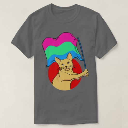 Polyseual Flag Catのseual Identity Non-binary Love Tシャツ (デザイン正面)