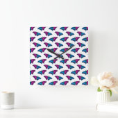 Polysexual Pride Flag Swallowtail Butterfly スクエア壁時計 (ホーム)