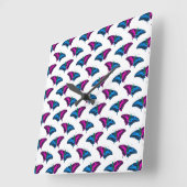 Polysexual Pride Flag Swallowtail Butterfly スクエア壁時計 (傾斜)