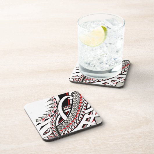 polytatの種族のtatauの先峰の赤い戦士の記号 コースター (右側)