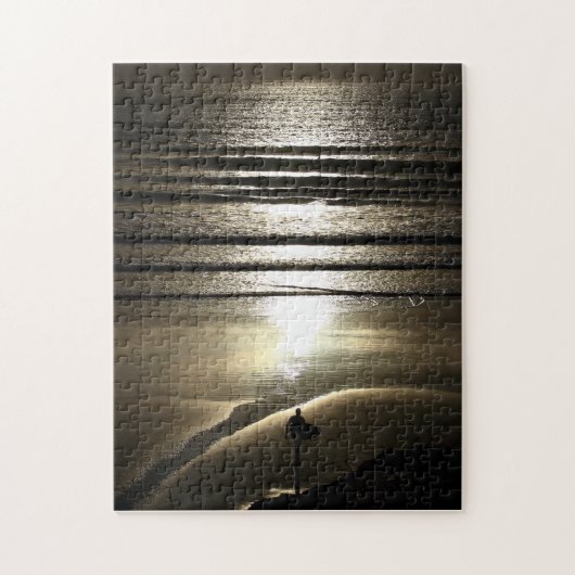 Polzeathのジグソーパズルの日没のサーファー ジグソーパズル (縦)