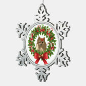 Pomのリースの休日のオーナメント スノーフレークピューターオーナメント (右)