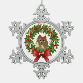 Pomのリースの休日のオーナメント スノーフレークピューターオーナメント (正面)