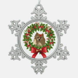 Pomのリースの休日のオーナメント スノーフレークピューターオーナメント