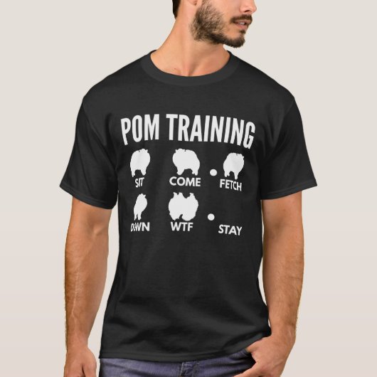 Pomトレーニングポメラニア犬のトリック Tシャツ (正面)