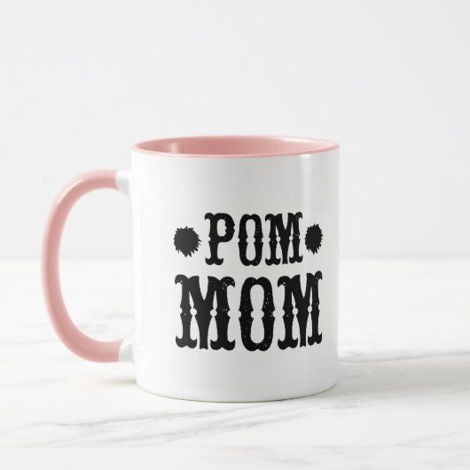 POM MOM Cute Pompom Typography Two Tone Mug マグカップ (左)