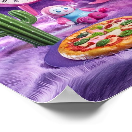 Pom Pom Clouds Dreamy Surreal Poster ポスター (角)