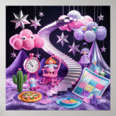 Pom Pom Clouds Dreamy Surreal Poster ポスター (正面)