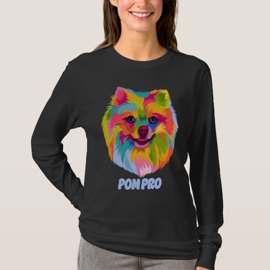 Pom Pro Pomeranian Humor Pom Pom Animal Pun Dog Tシャツ (正面)