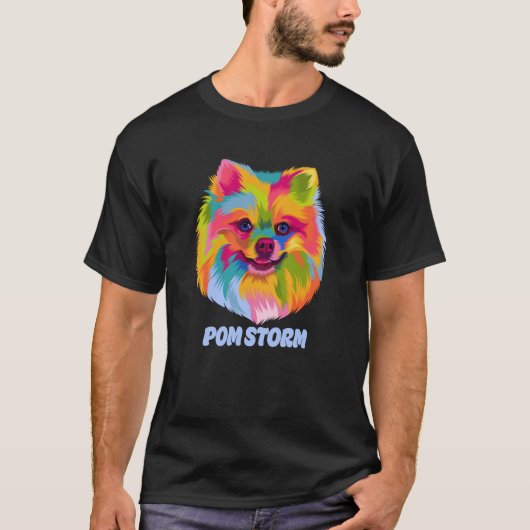 Pom Storm Pomeranian Humor Pom Pom Dog Dog Theme Tシャツ (正面)