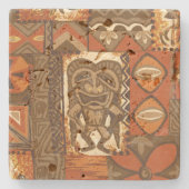 Pomaika'i Tikiのハワイのヴィンテージの樹皮布 ストーンコースター (正面)