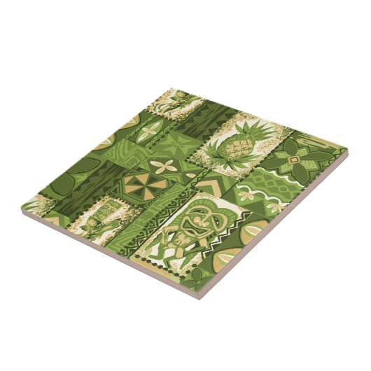 Pomaika'i Tikiのハワイのヴィンテージの樹皮布 タイル (側面)