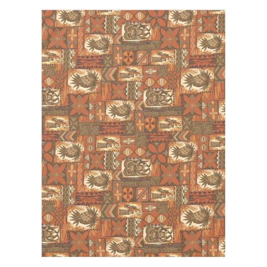 Pomaika'i Tikiのハワイのヴィンテージの樹皮布 テーブルクロス (正面)