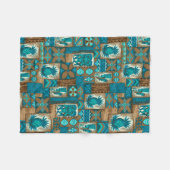 Pomaika'i Tikiのハワイのヴィンテージの樹皮布 フリースブランケット (正面(横))