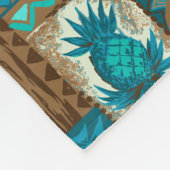 Pomaika'i Tikiのハワイのヴィンテージの樹皮布 フリースブランケット (角)