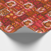 Pomaika'i Tikiの両面ハワイのヴィンテージの樹皮布 ラッピングペーパー (角)