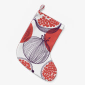 Pomegranateファッション:シームレスなヴィンテージパターン スモールクリスマスストッキング (正面 (吊り時))