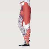 Pomegranateファッション:シームレスなヴィンテージパターン レギンス (左)