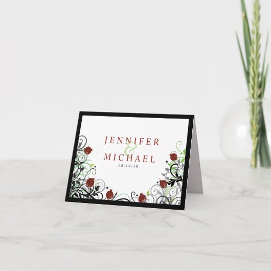 POMEGRANATE'結婚s Thank You折り畳みグリーティングカード サンキューカード (正面)