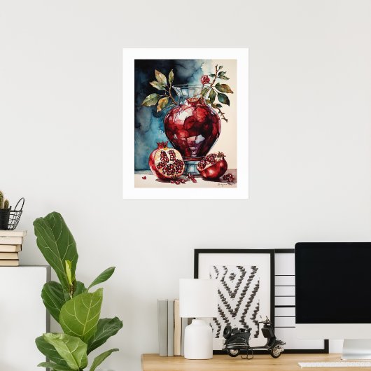 Pomegranate -プリント ポスター (ホームオフィス)