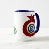 Pomegranate and evil eye mug  マグカップ (正面右)