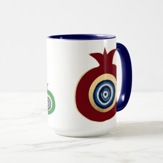 Pomegranate and evil eye mug  マグカップ (正面右)