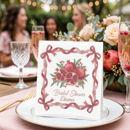 Pomegranate & Coral Ribbon Bridal Shower Napkins スタンダードランチョンナプキン
