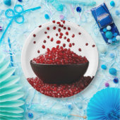 Pomegranate Illustration – Elegant Fruit Design ペーパープレート (パーティー)