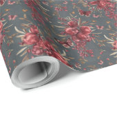  Pomegranate & Olive Botanical Wrapping Paper ラッピングペーパー (ロールコーナー)