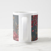 Pomegranate & Olive Mug | Wine Red Botanical Print ジャンボコーヒーマグカップ (裏面)