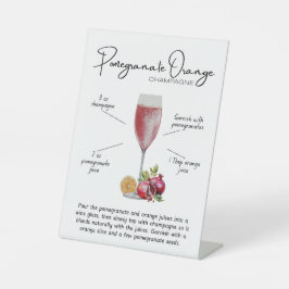 Pomegranate Orange Champagne Cocktail Pedestal Sig 台座サイン