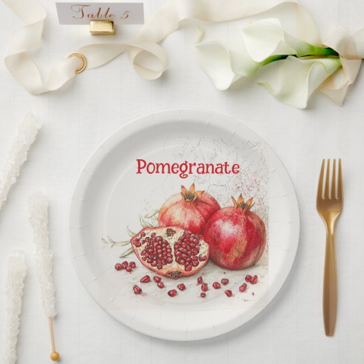 Pomegranate Paper Plate ペーパープレート (ウェディング)